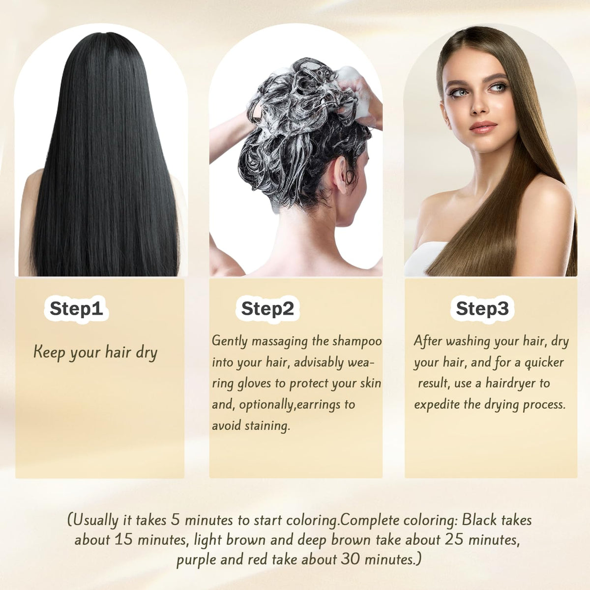 Nova Hair bottle in hand showing 200ml scale and benefit of convenient at-home size