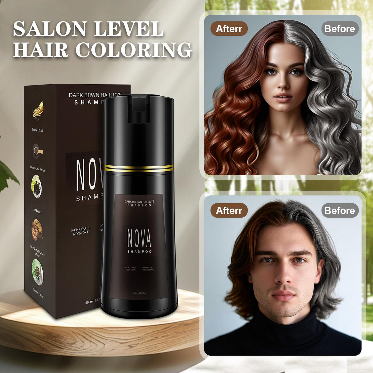 NOVA SHAMPOO lather foam texture close-up showing smooth conditioning action
