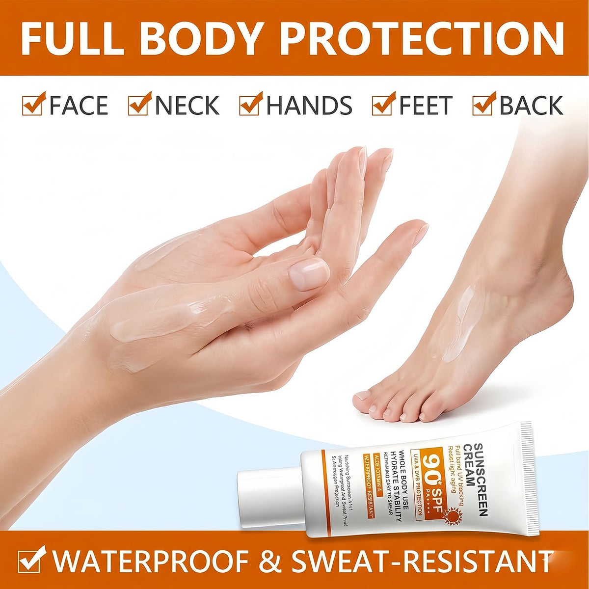 Applying NovaCharm on arm demonstrating water-resistant protection