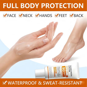 Applying NovaCharm on arm demonstrating water-resistant protection
