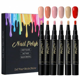 NovaCharm front packaging showing six quick-dry water-based colors and compact benefits