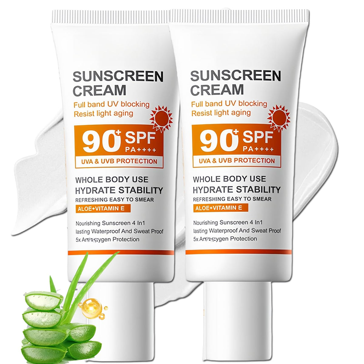 NovaCharm front tube showing SPF 90+ and lightweight cream benefits