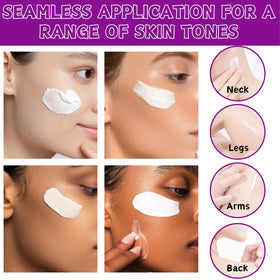 NovaCharm sunscreen being spread on hand demonstrating smooth application and quick absorption