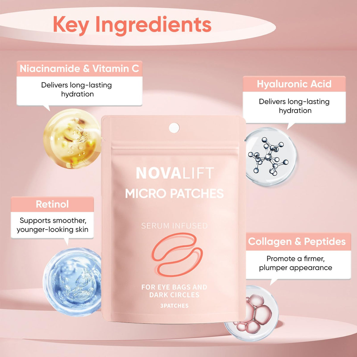 NOVALIFT close-up of patch texture highlighting serum delivery