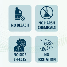 Droplet of NOVEHA solution on fingertip showing clear texture and purity benefit