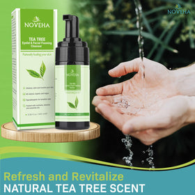 NOVEHA foam texture on hand demonstrating gentle hydration