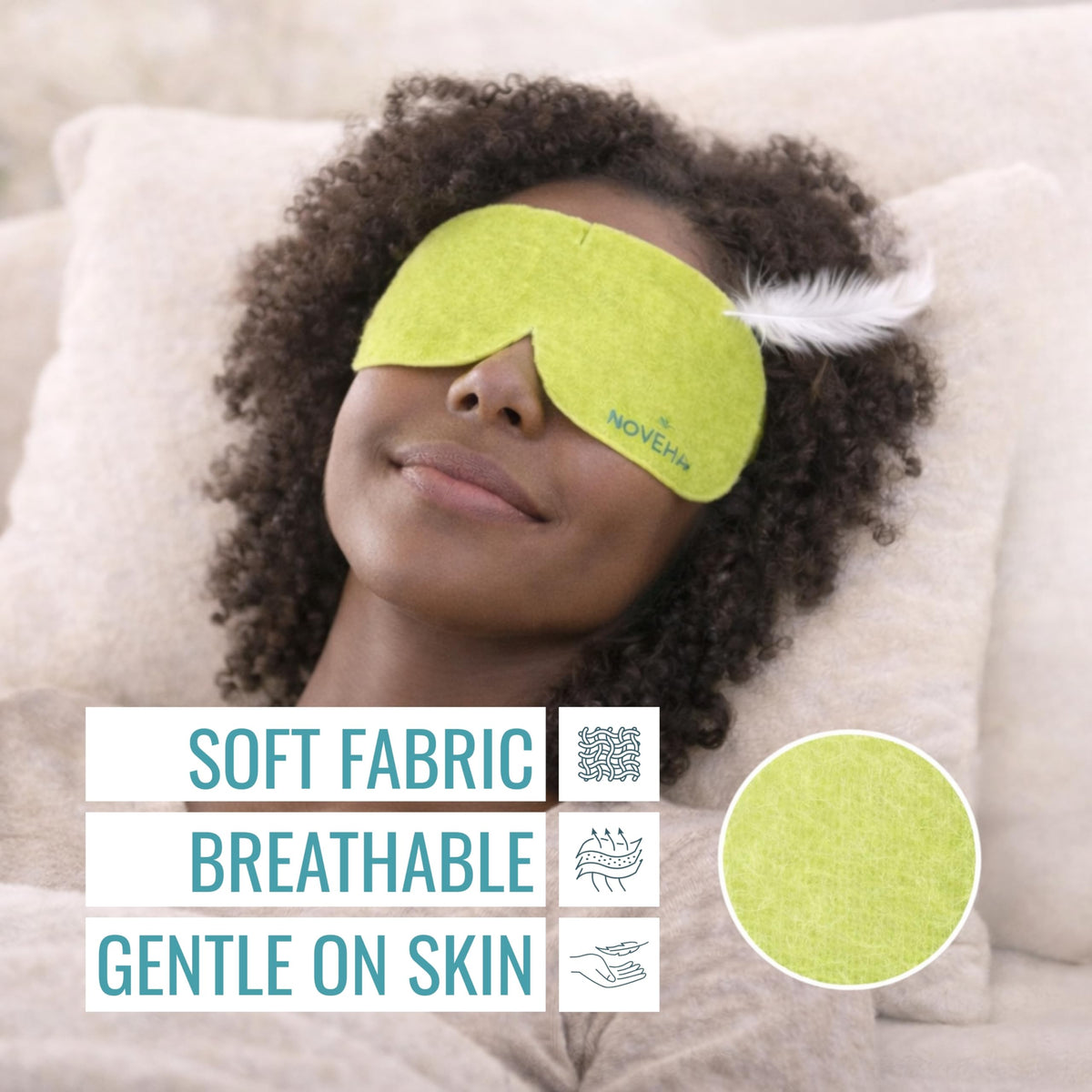 Individually wrapped NOVEHA masks highlighting hygienic convenience