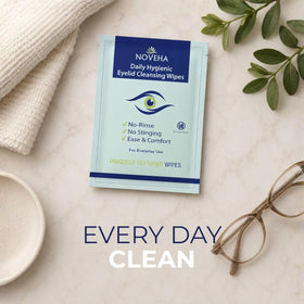 NOVEHA ingredient label close-up showing hypoallergenic, alcohol-free formula