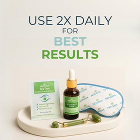 NOVEHA pack beside ruler for scale, compact travel-friendly size
