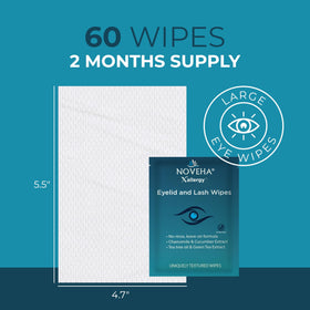 NOVEHA wipe held in hand illustrating portable convenience and easy application