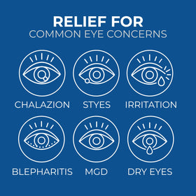 NOVEHA wipes placed beside contact lens case showing safe compatibility for wearers