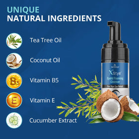 NOVEHA ingredients flatlay with tea tree and cucumber highlighting natural support