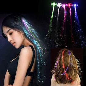 Novelty Place group wearing extensions at night showing coordinated glow benefit