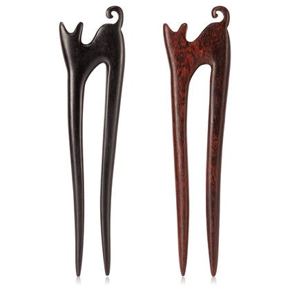 noverlife front view showing two wooden hair sticks for secure elegant buns