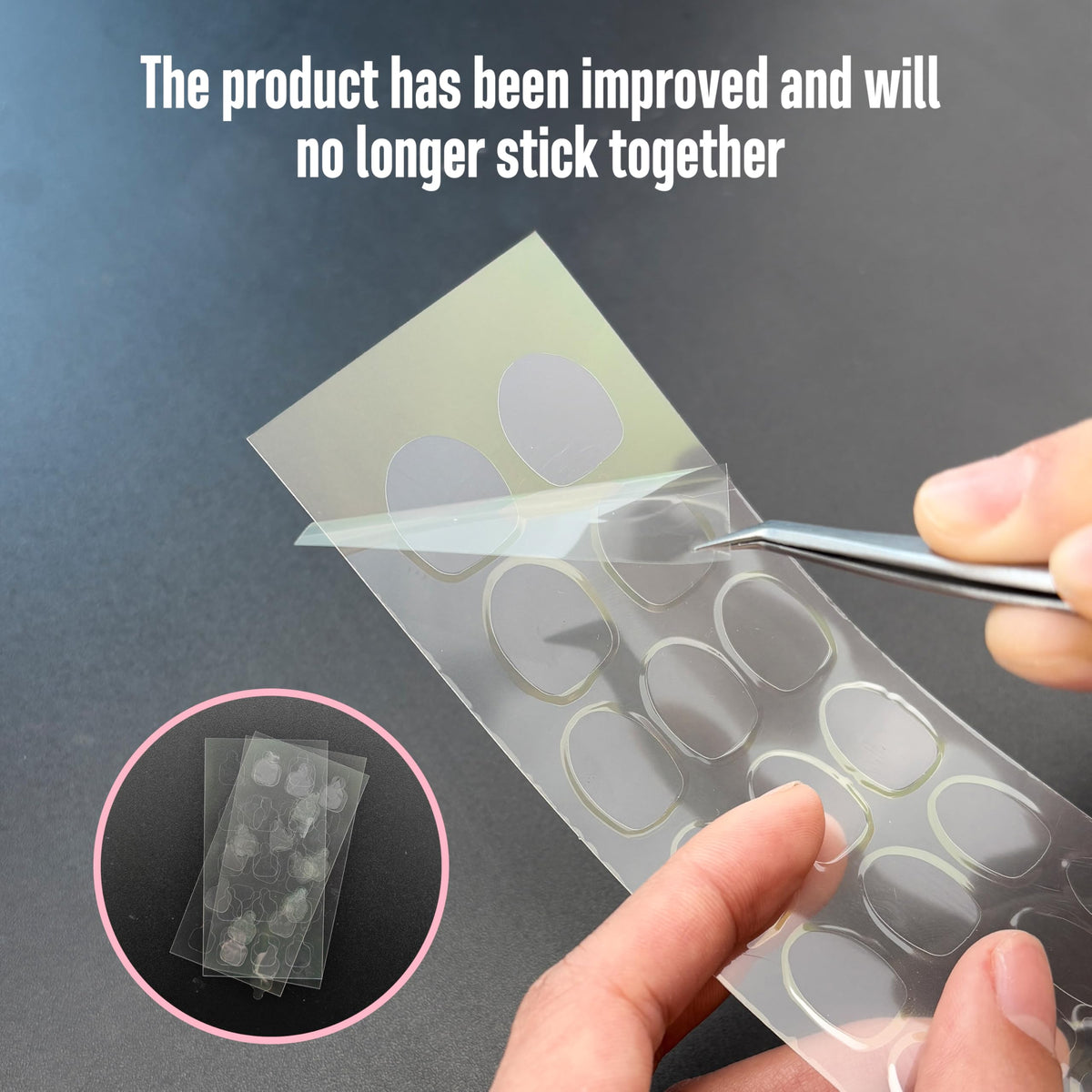NOVO OVO applying a pre-cut sheet onto a nail bed for secure fixation benefit