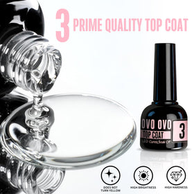 NOVO OVO black top coat glossy finish close-up for mirror shine