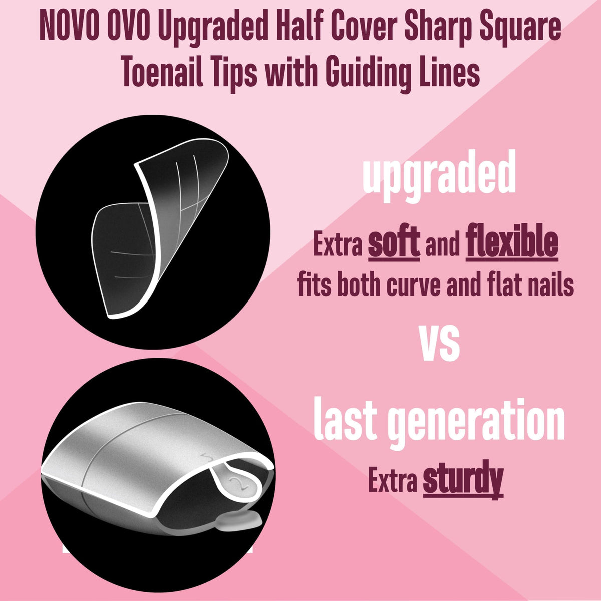 NOVO OVO close-up of molded guiding lines demonstrating accurate length and center placement