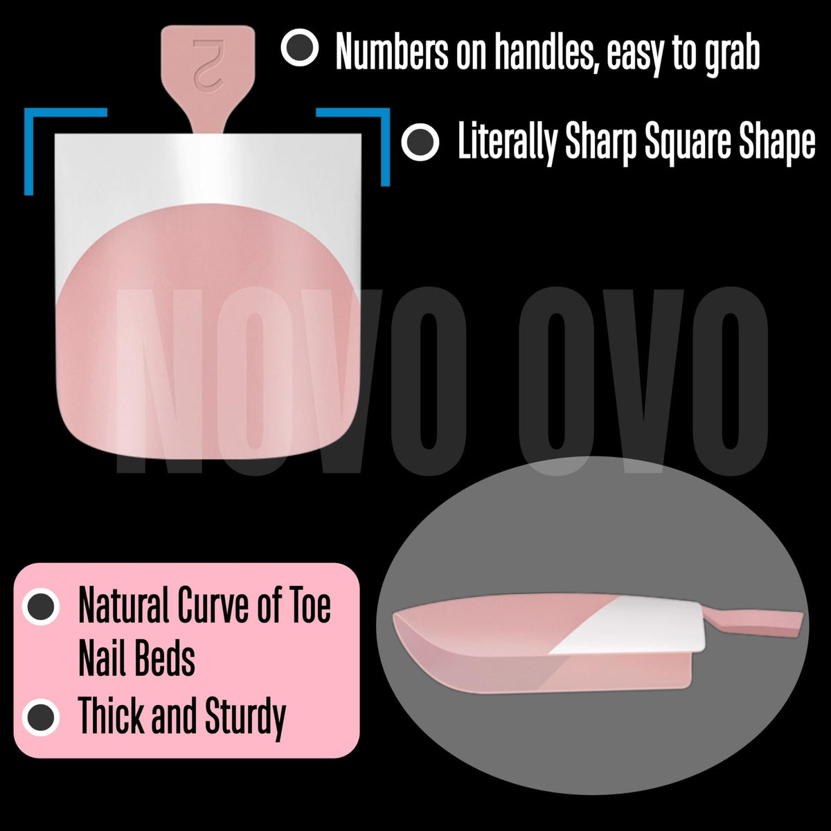 NOVO OVO close-up of matte surface ready for nail art, enabling easier decoration