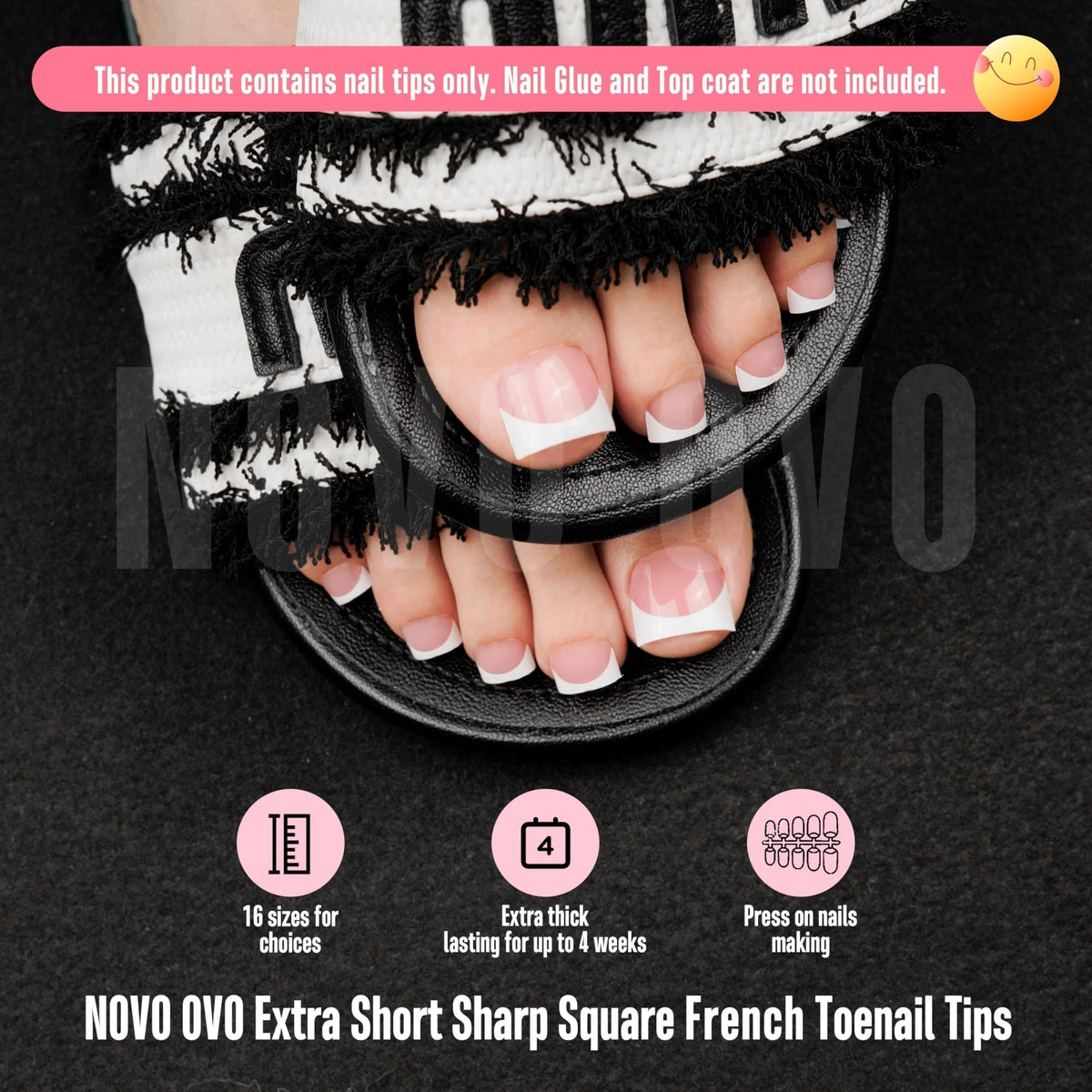 NOVO OVO close-up of sharp square tip texture showing easy polish adhesion