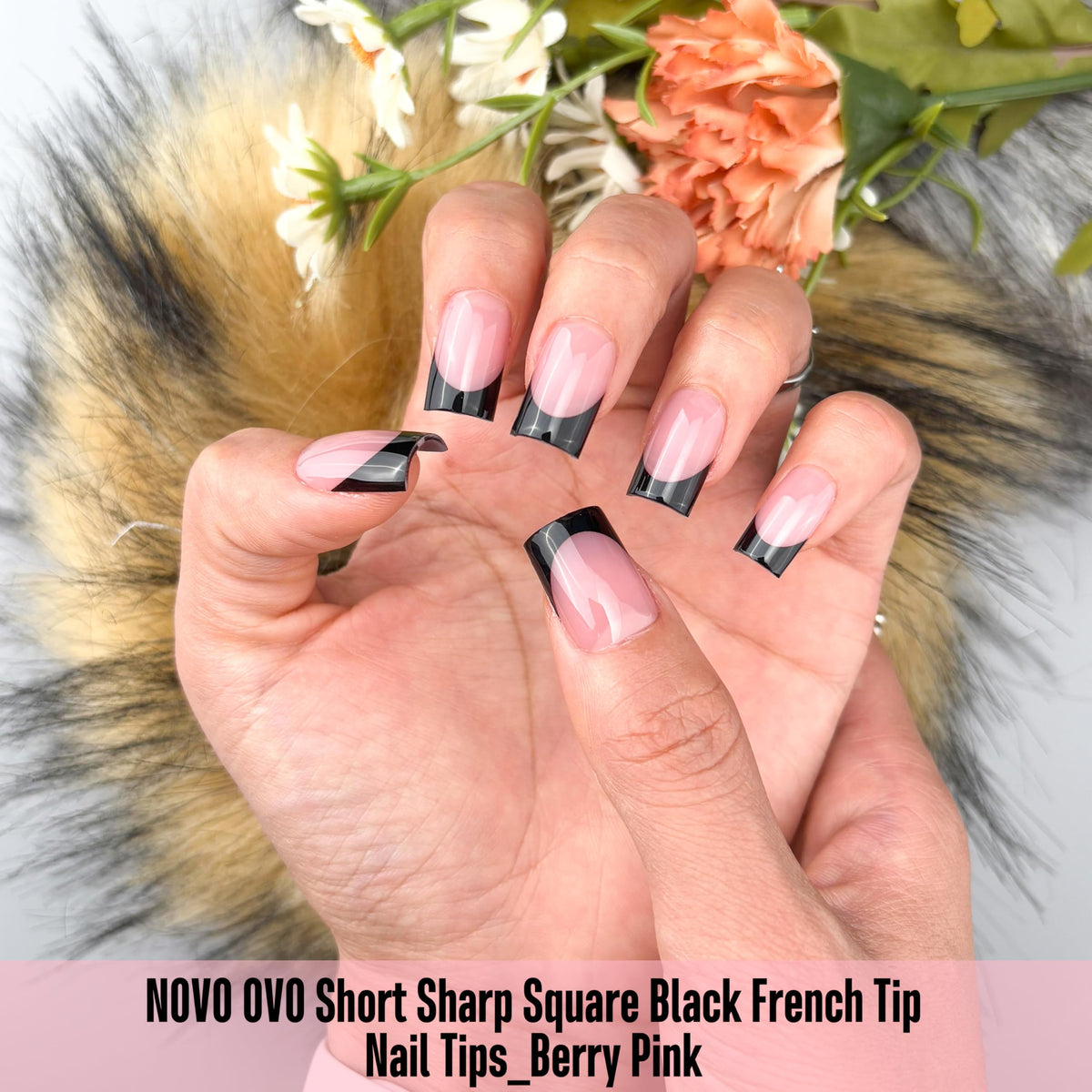 NOVO OVO close-up of berry pink base and black tip, ready-to-wear design