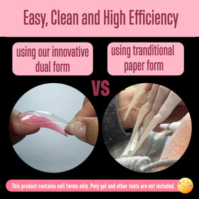 NOVO OVO poly gel filling inside a dual form in progress, speeds sculpting