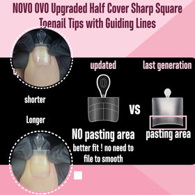 NOVO OVO detail of thin rounded cuticle edge demonstrating flexible fit and reduced filing effort