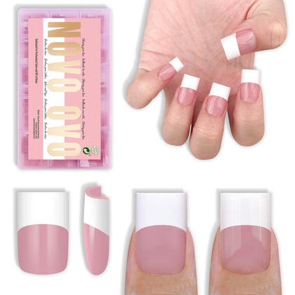 NOVO OVO front packaging showing berry pink French tips and 240pcs benefit quick selection