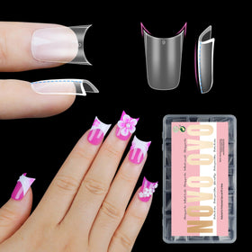 NOVO OVO front packaging showing 240 clear tips and size labels for convenience