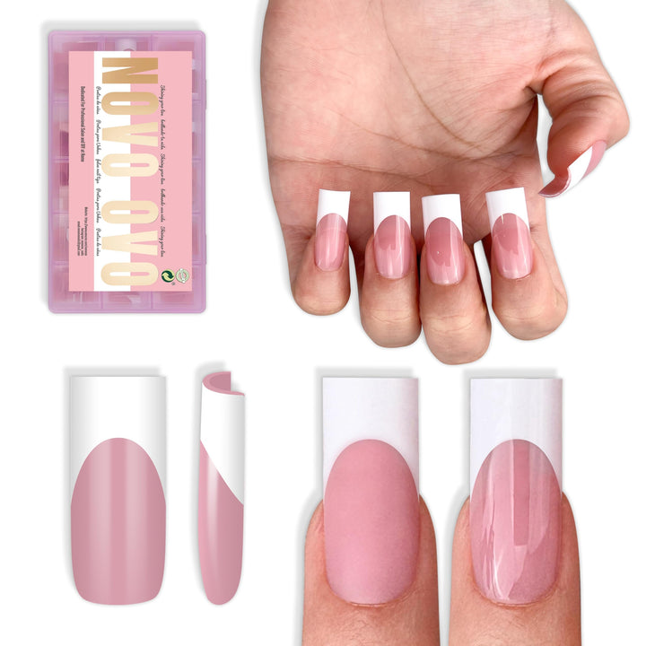 NOVO OVO front packaging showing white French tips and benefits