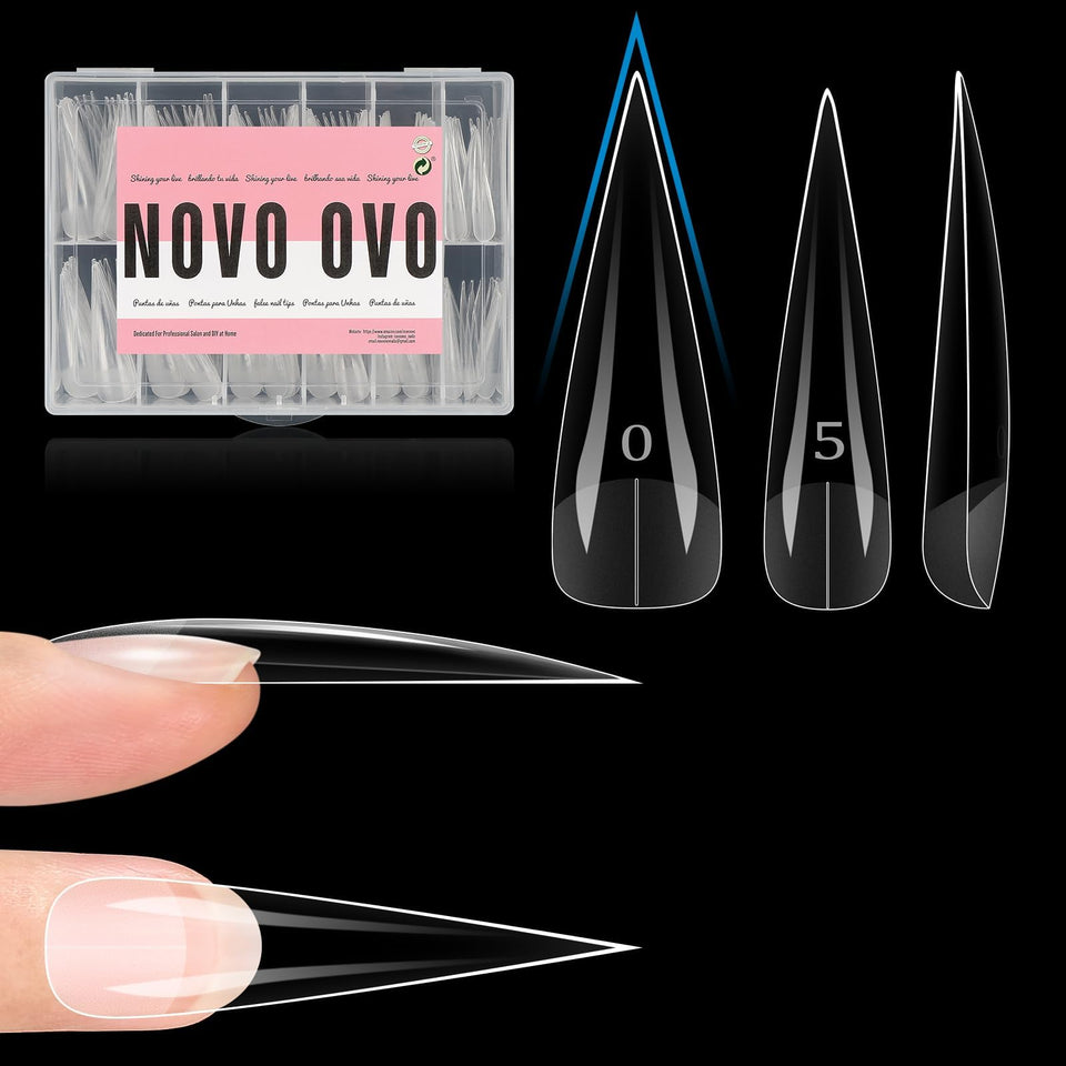 NOVO OVO front packaging showing 240pcs and 12 sizes, quick selection benefit