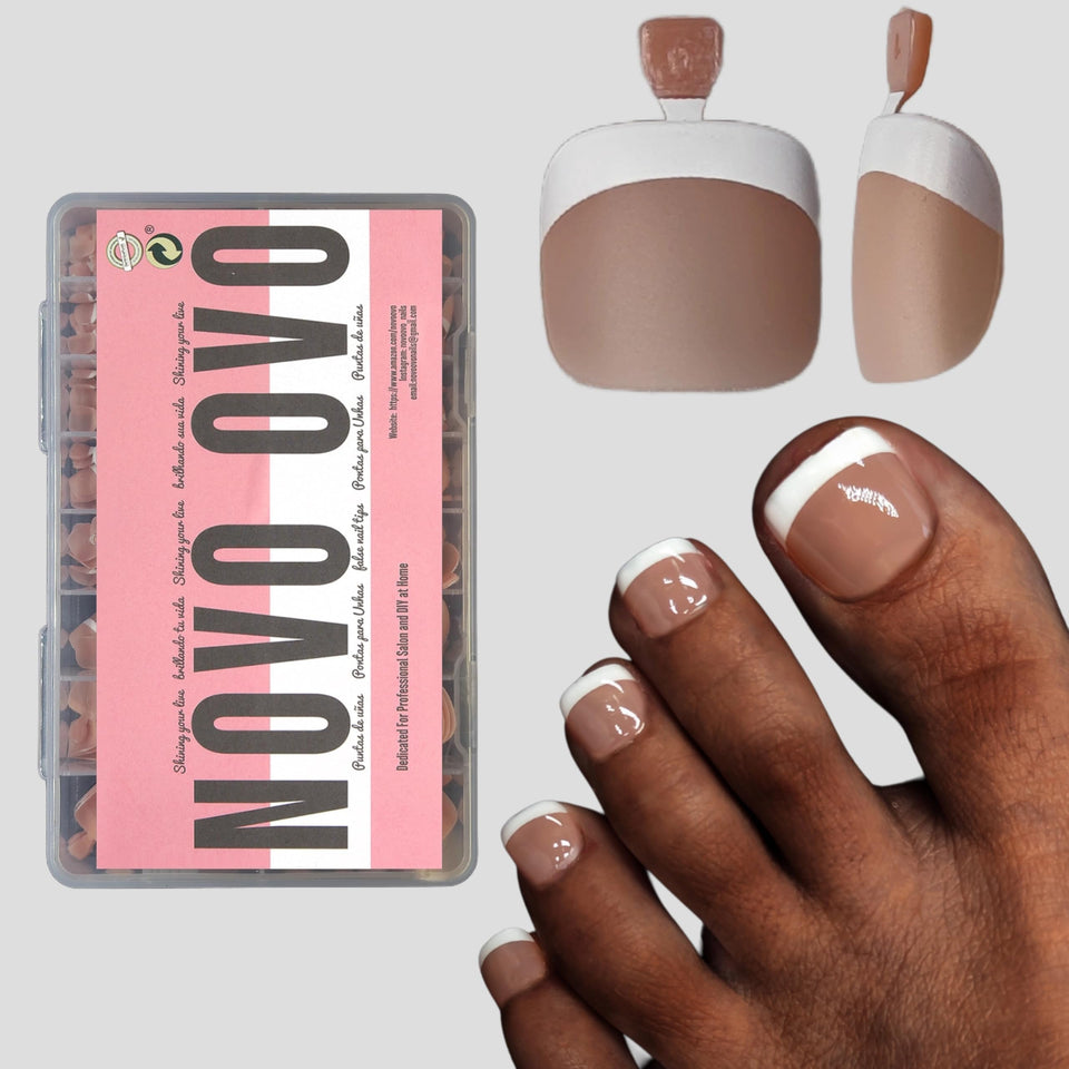 NOVO OVO front packaging showing kit contents and French matte color for quick pedicures