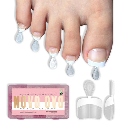 NOVO OVO front packaging showing 240-piece toenail kit for fast French pedicures