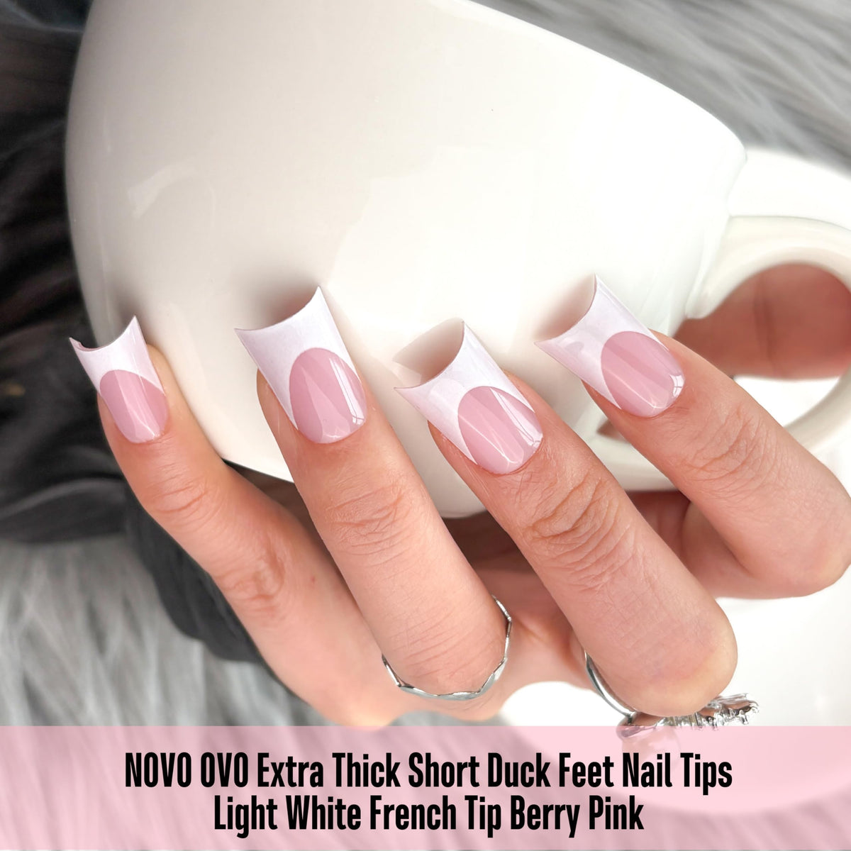 NOVO OVO in-use application demonstrating fast press-on adhesive benefit