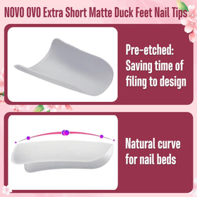 NOVO OVO pressed-on tip being applied to natural nail demonstrating quick use
