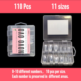 NOVO OVO open box layout with 11 sizes, organized selection benefit