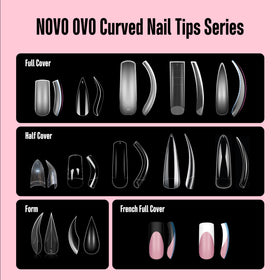 NOVO OVO spread of box contents, displays full 100-piece assortment and sizes