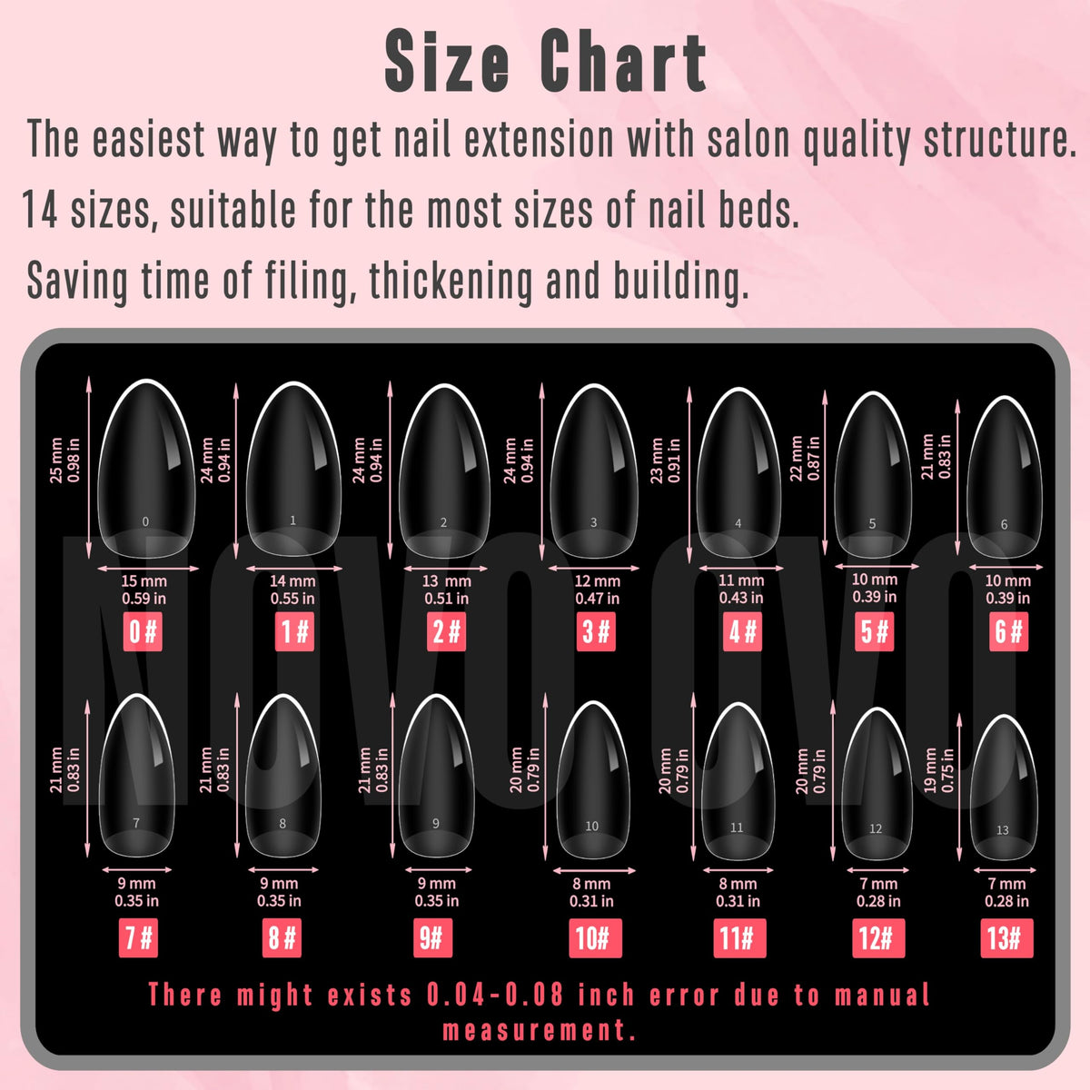 NOVO OVO scale comparison showing tip on finger for fit and length