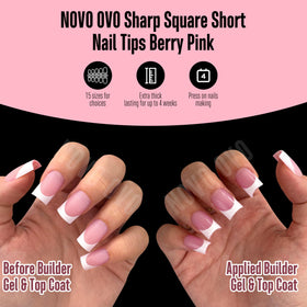 NOVO OVO spread of 15 sizes displaying selection variety for perfect nail fit