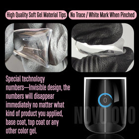 NOVO OVO etched size numbers on tips for quick matching and sorting