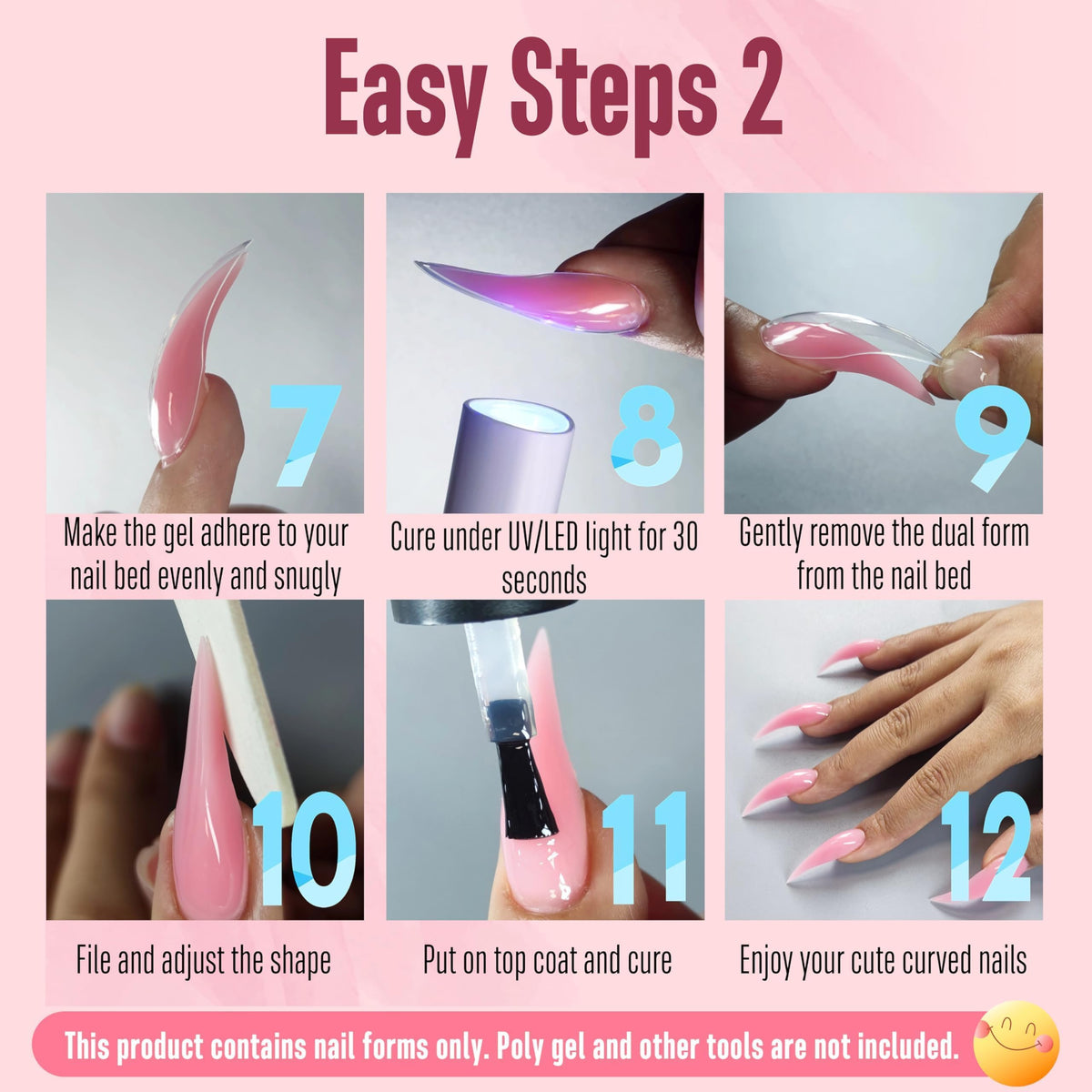 NOVO OVO layout displaying 14 sizes plus thumb sizes, fits diverse nail beds