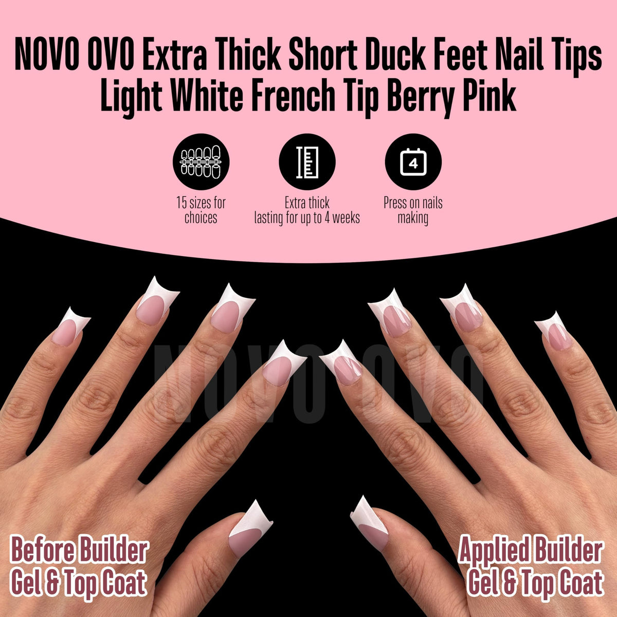 NOVO OVO soft-gel texture flex demo showing comfortable cuticle fit