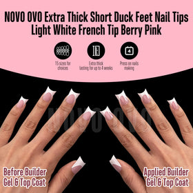 NOVO OVO soft-gel texture flex demo showing comfortable cuticle fit