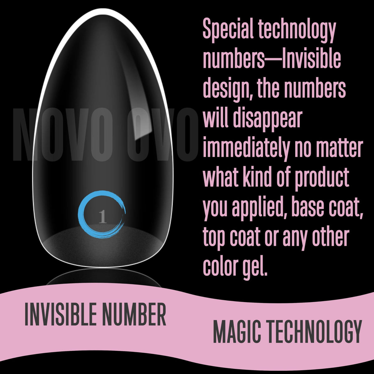 NOVO OVO nails in use during press-on application for easy salon results