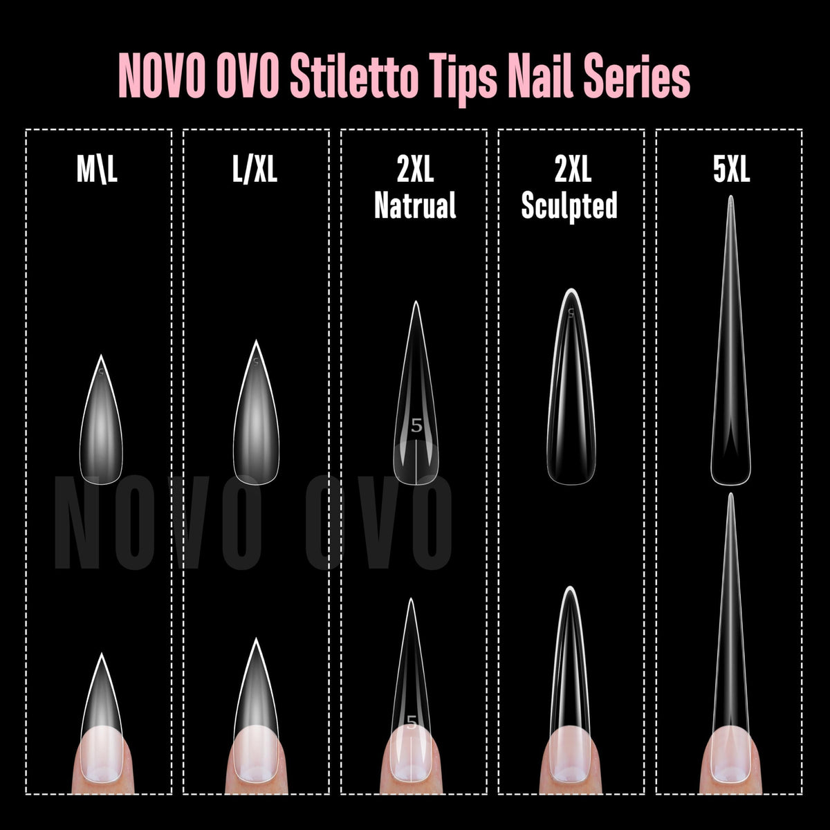 NOVO OVO trimmed length comparison showing customizable short to long options
