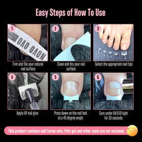 NOVO OVO in-use pedicure application being pressed onto toenail for speed