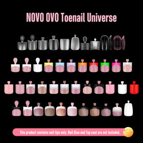 NOVO OVO toenails applied in sandals showing instant white pedicure benefit