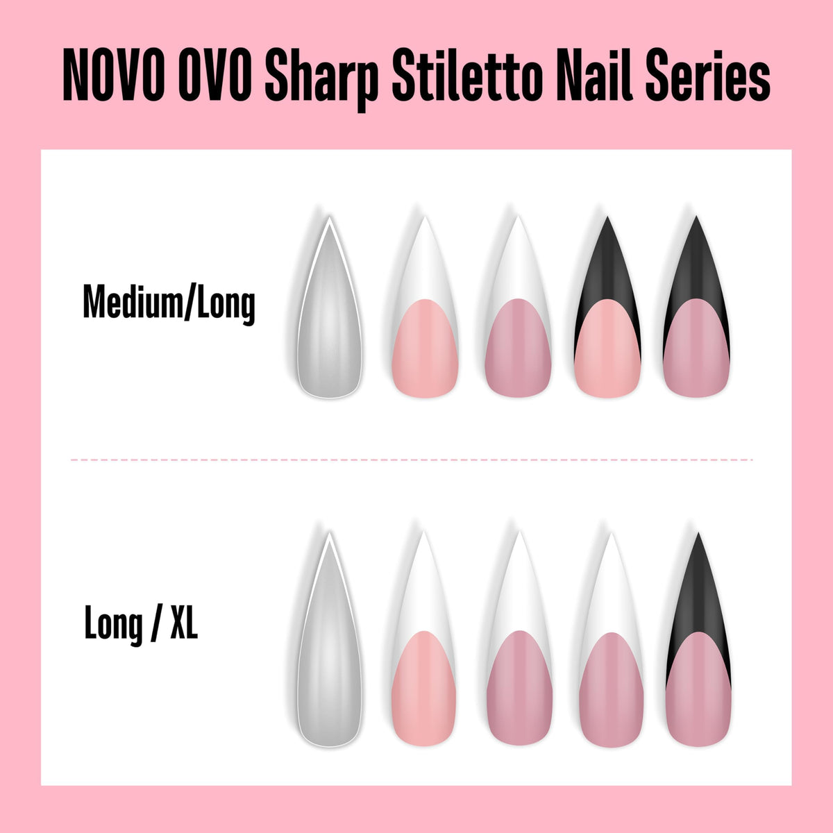 NOVO OVO lifestyle shot of elegant hand wearing stiletto nails