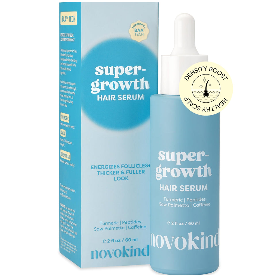 NOVOKIND front bottle shot showing clean packaging and clear water-based serum benefit