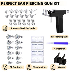 Novopiercing stainless steel studs detail highlighting hypoallergenic material