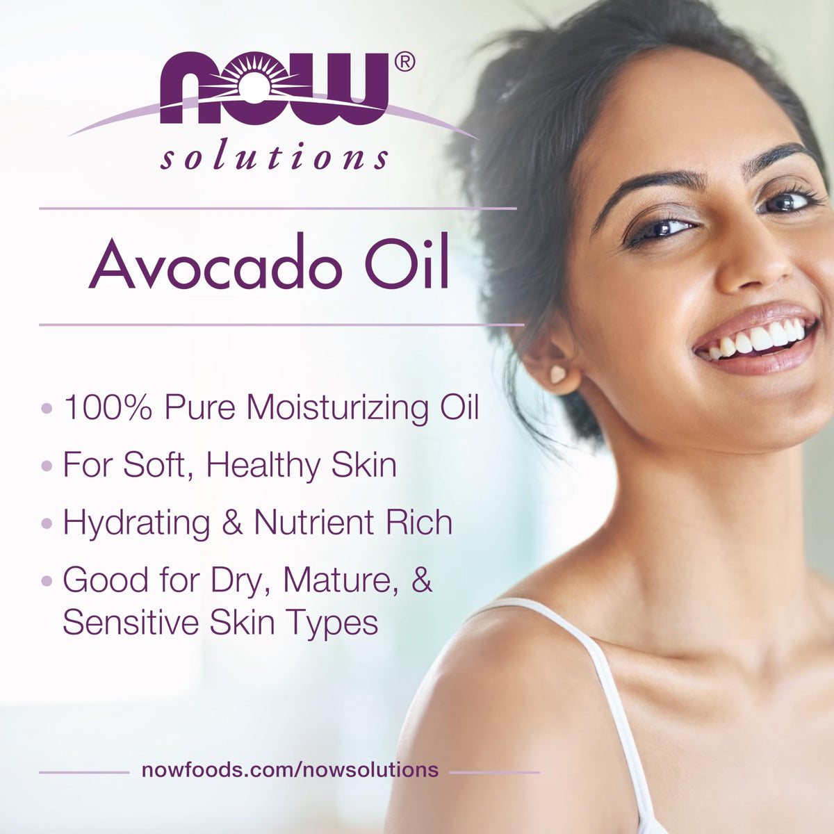 NOW avocado oil label detail displaying brand and GMP quality assurance
